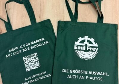 Taschen mit Siebdruck Emil Frey